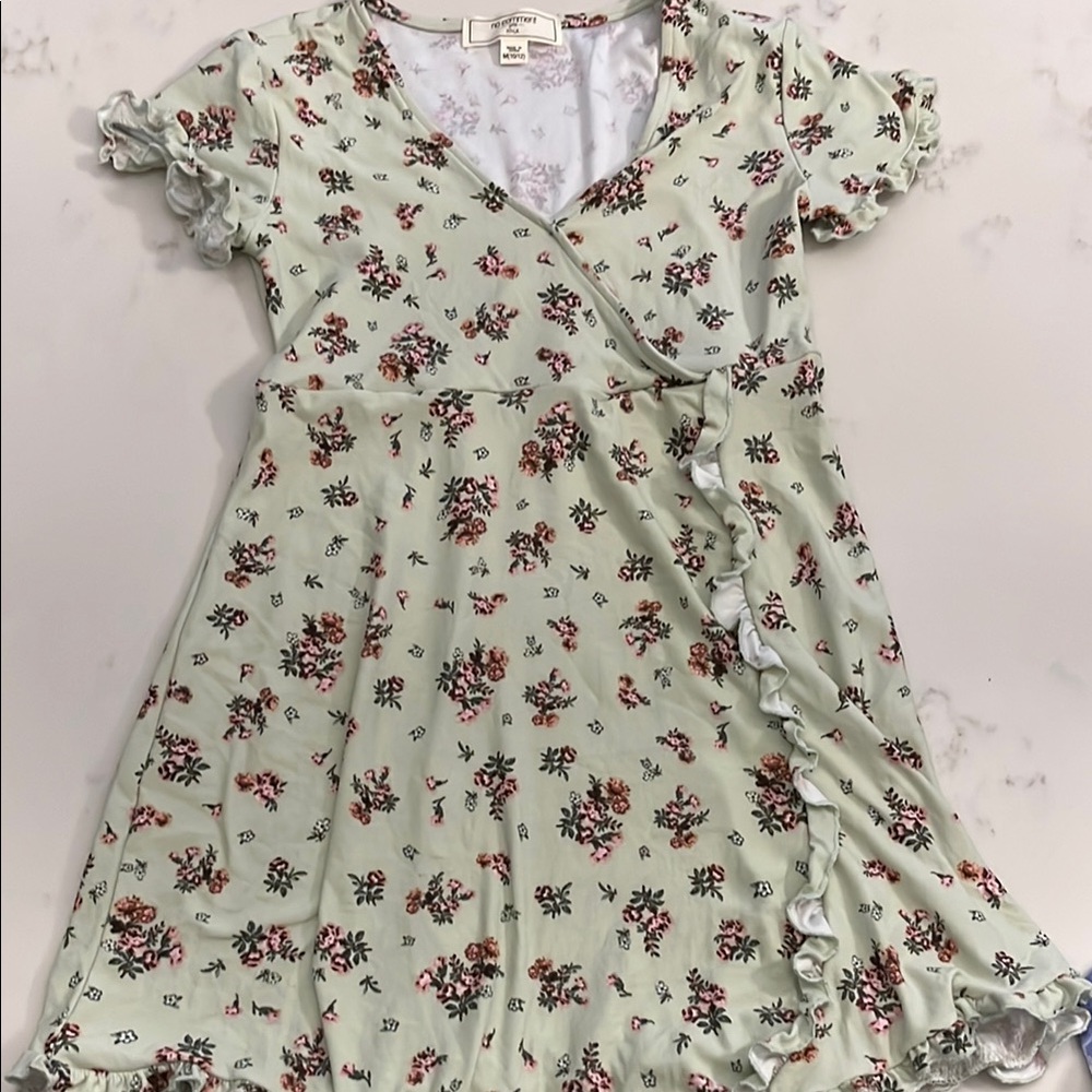 Floral Kids Dress in Mint Green- never worn